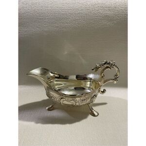 Vintage Ornate Silver Plate Sauce Gravy Boat Bird Handle Corbell & Co. AS‎ IS
